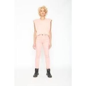 Free People v. Sandrine Rose High Waisted Embroidered Palm Skinny Jeans Petal-24